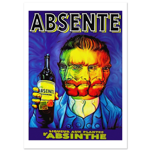 Absente, Vintage Absinthe Liquor Advertisement with Van Gogh Poster-2