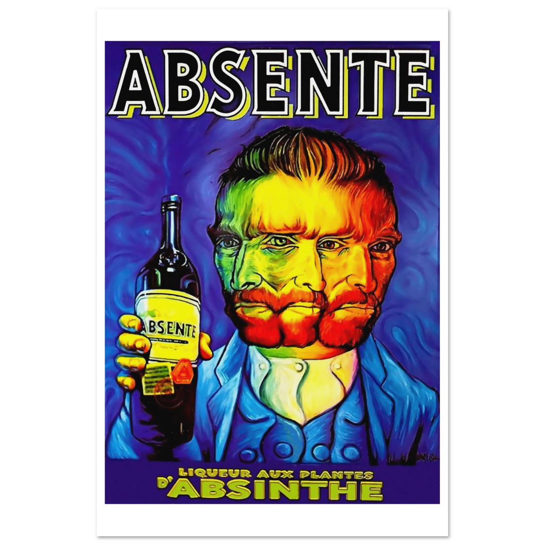 Absente, Vintage Absinthe Liquor Advertisement with Van Gogh Poster-5