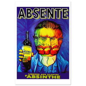 Absente, Vintage Absinthe Liquor Advertisement with Van Gogh Poster-3