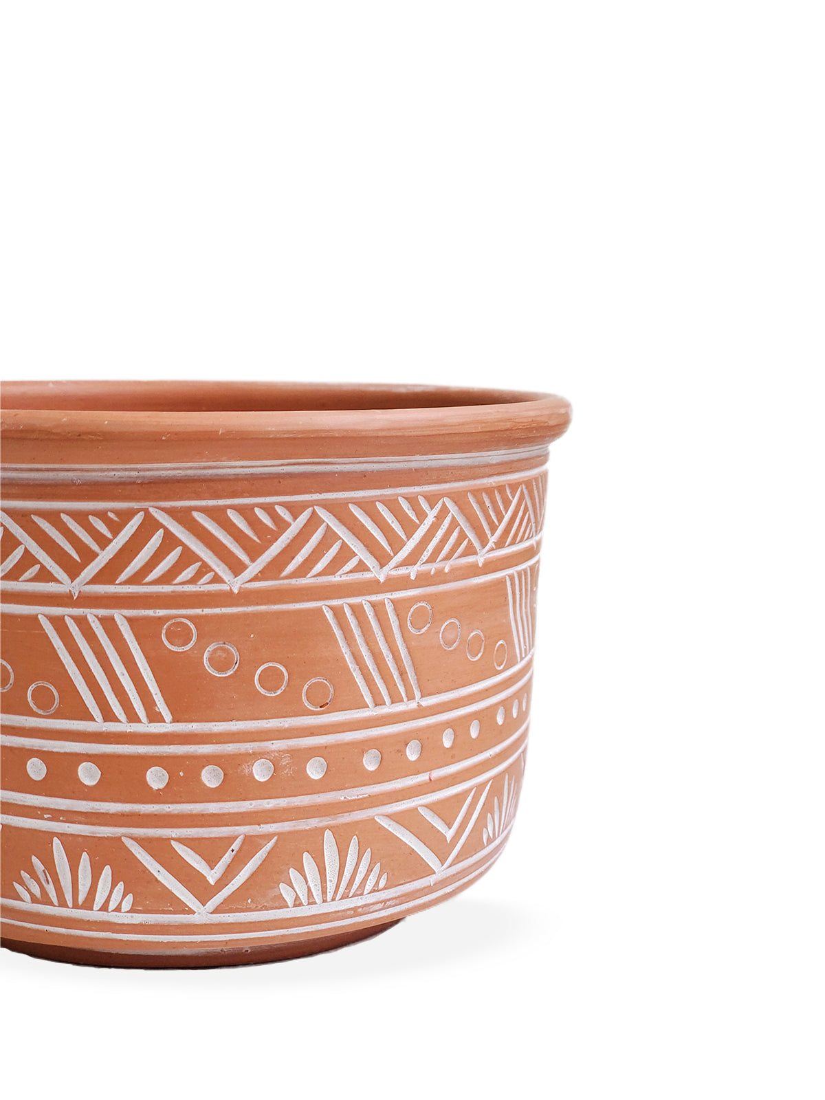 Hand Etched Terracotta Pot - Large by KORISSA