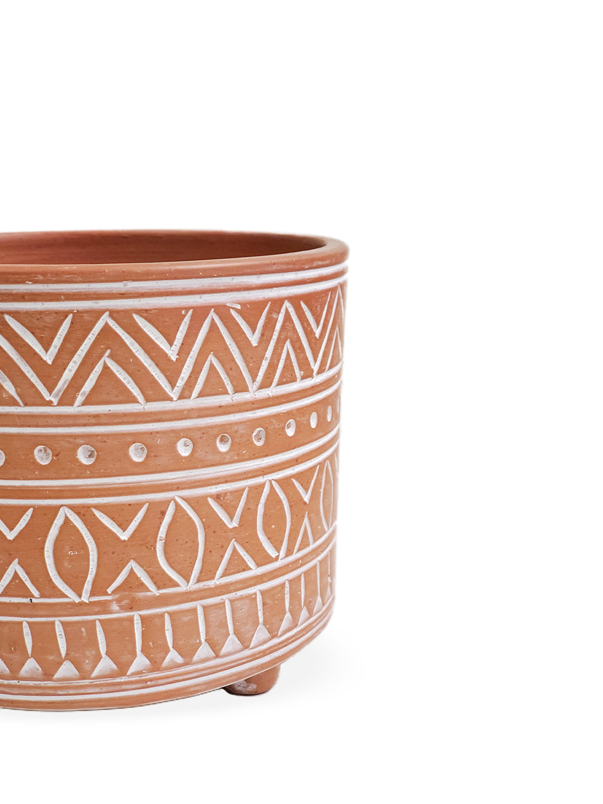 Hand Etched Terracotta Pot - Small by KORISSA