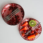 Load image into Gallery viewer, DAMASK 6.5&quot; RED/VELVET CANAPE PLATES - Set of 4
