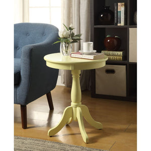 Pedestal Side Table - Yellow