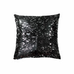 Load image into Gallery viewer, Silver &amp; Black Quattro Cowhide Pillow
