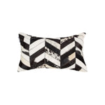 Load image into Gallery viewer, Black &amp; Natural Chevron Cowhide Pillow
