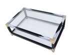 Load image into Gallery viewer, Glass Coffee Table - Black, White, &amp; Gold
