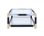 Load image into Gallery viewer, Glass Coffee Table - Black, White, &amp; Gold
