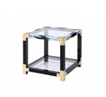 Load image into Gallery viewer, Glass End Table - White, Black, &amp; Gold
