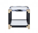 Load image into Gallery viewer, Glass End Table - White, Black, &amp; Gold
