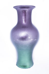 Purple & Aqua Lacquered Vase