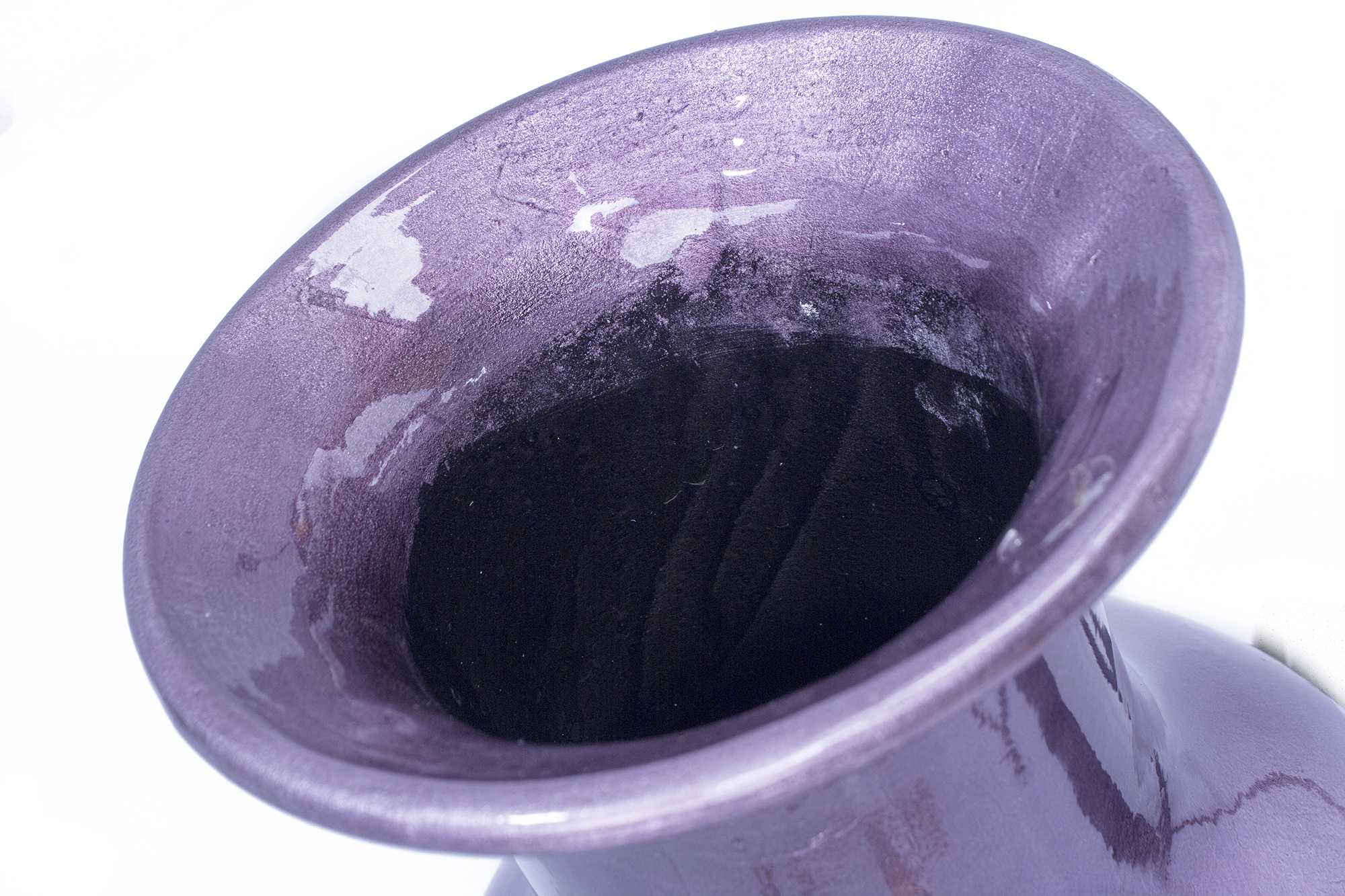 Purple & Aqua Lacquered Vase