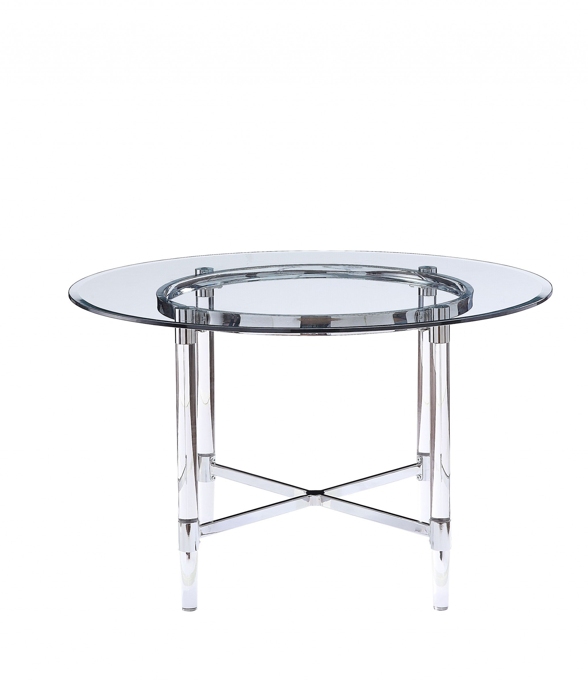 Round Glass & Acrylic Dining Table