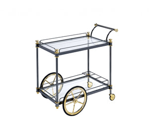Glass & Metal Casters Serving Cart