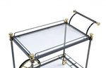 Load image into Gallery viewer, Glass &amp; Metal Casters Serving Cart
