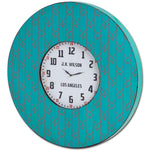 Load image into Gallery viewer, Oversize Patterned Teal &amp; Red Wall Clock
