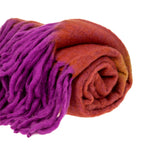 Load image into Gallery viewer, Wool Blend Throw Blanket - Orange &amp; Purple
