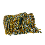 Load image into Gallery viewer, Basketweave Throw Blanket - Yellow &amp; Gray
