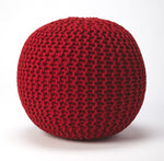 Load image into Gallery viewer, Cool Red Woven Pouf Ottoman

