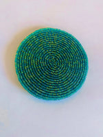 Load image into Gallery viewer, Iridescent Beaded Coasters - Emerald
