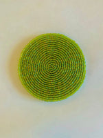Load image into Gallery viewer, Iridescent Beaded Coasters - Lime
