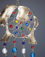 Load image into Gallery viewer, Beaded Elephant Colored Glass Brass Bells
