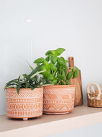 Load image into Gallery viewer, Hand Etched Terracotta Pot - Small by KORISSA
