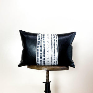 Faux Leather Mudcloth Pillow by UniikPillows