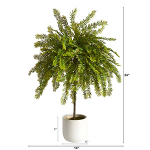 Artificial Tree - 2' Northern Californian Cedar Canopy in Decorative Planter by Nearly Natural