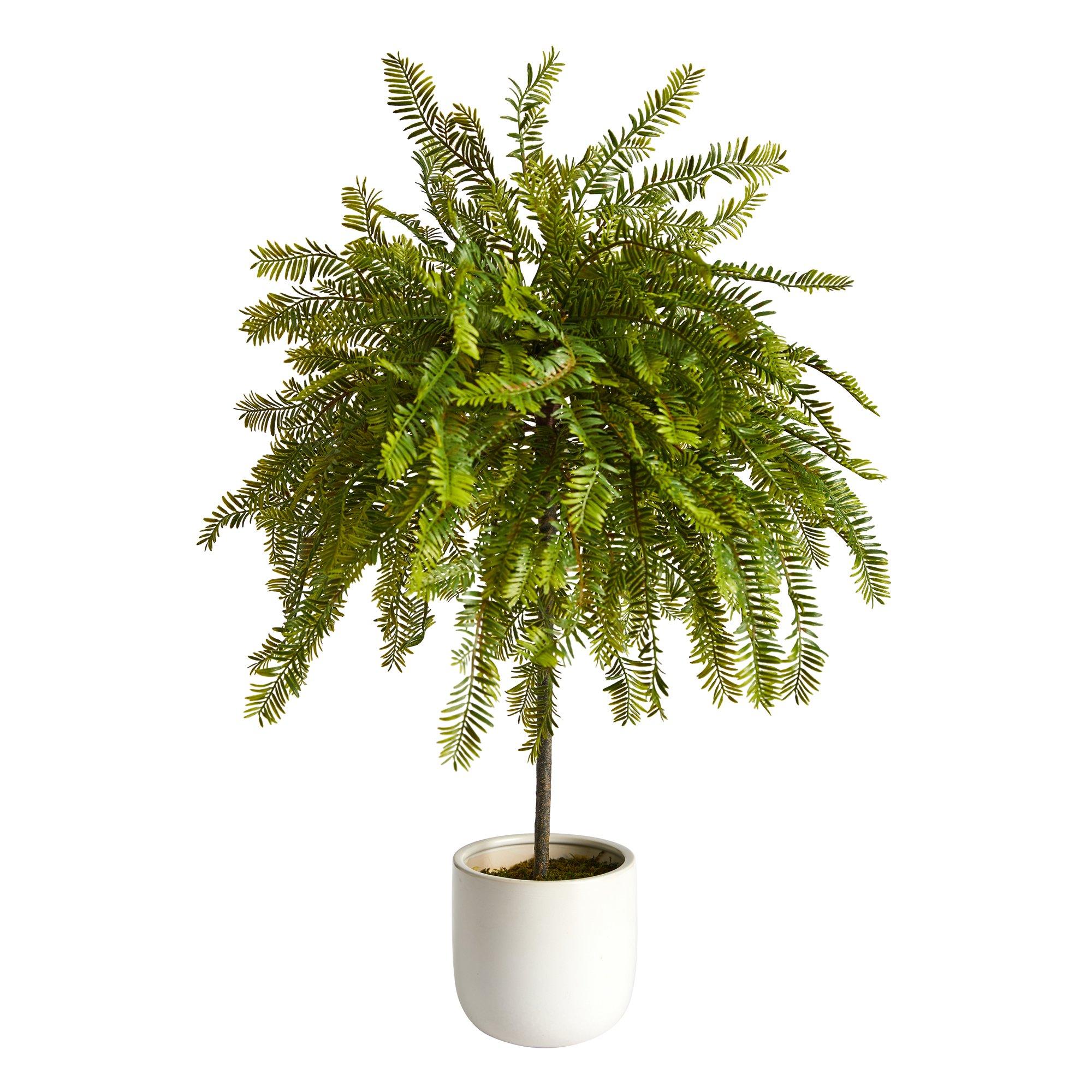 Artificial Tree - 2' Northern Californian Cedar Canopy in Decorative Planter by Nearly Natural