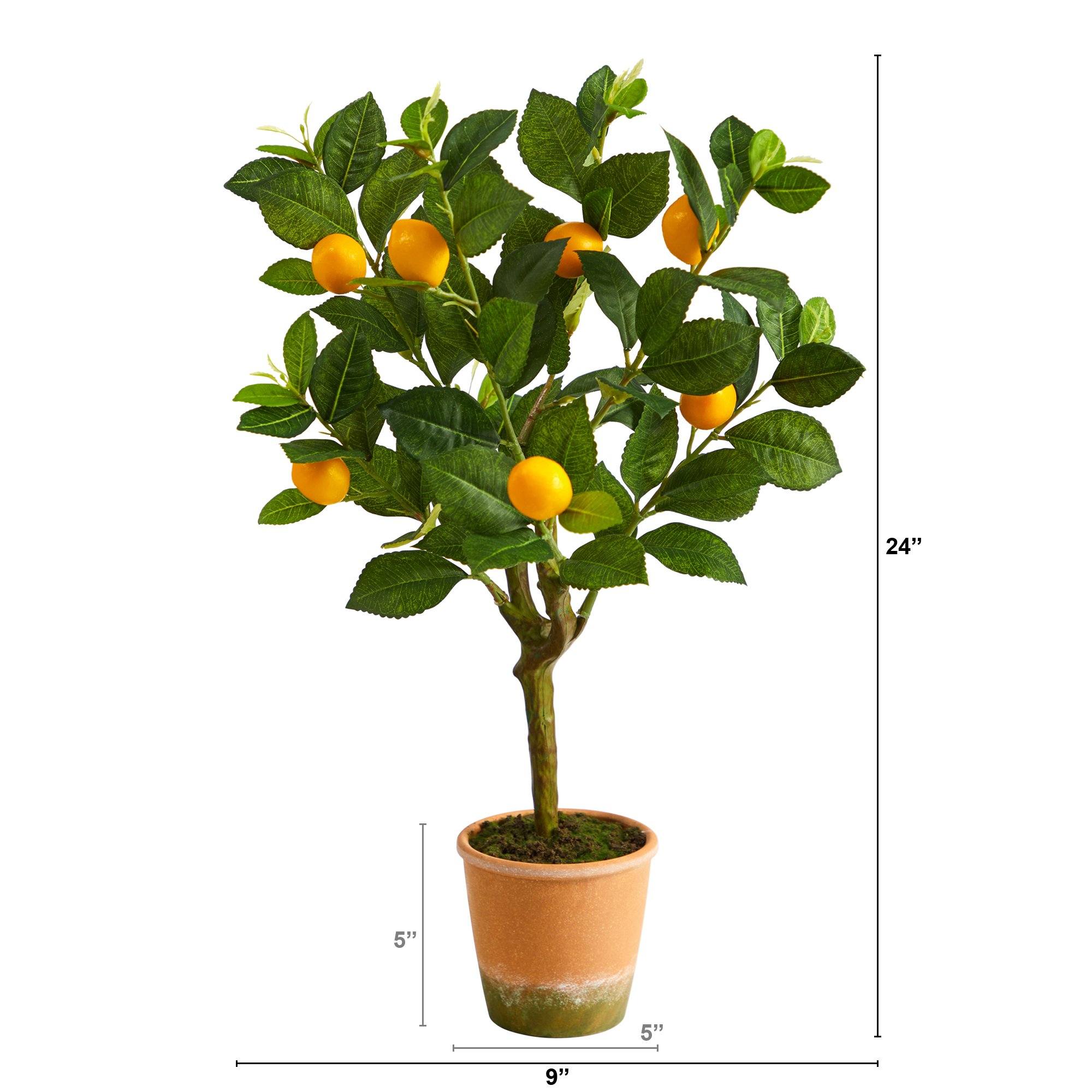 Artificial Tree - 24” Lemon Artificial Tree by Nearly Natural