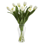 Load image into Gallery viewer, Artificial Arrangement - 24” Tulips w/ Vase by Nearly Natural
