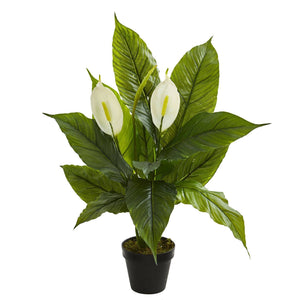 Artificial Arrangement - 26” Spathiphyllum (Real Touch) by Nearly Natural