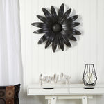 Load image into Gallery viewer, Brushed Metal Daisy Flower Sconce Candle Holder by Nearly Natural
