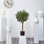 Load image into Gallery viewer, Artificial Tree - 3.5’ Olive Tree in Nursery Planter by Nearly Natural
