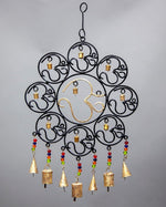 Load image into Gallery viewer, Hanging OM Brass Bells w/ Glass Beads
