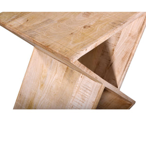 Z Shaped End Table w/ Open Bottom Shelf