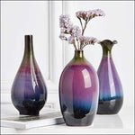 Load image into Gallery viewer, Glazed Fuchsia Tabletop Vase - Set of 3
