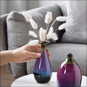 Glazed Fuchsia Tabletop Vase - Set of 3