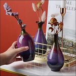Load image into Gallery viewer, Glazed Fuchsia Tabletop Vase - Set of 3
