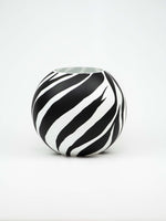 Load image into Gallery viewer, 6” Hand-Painted Glass Round Vase - Zebra

