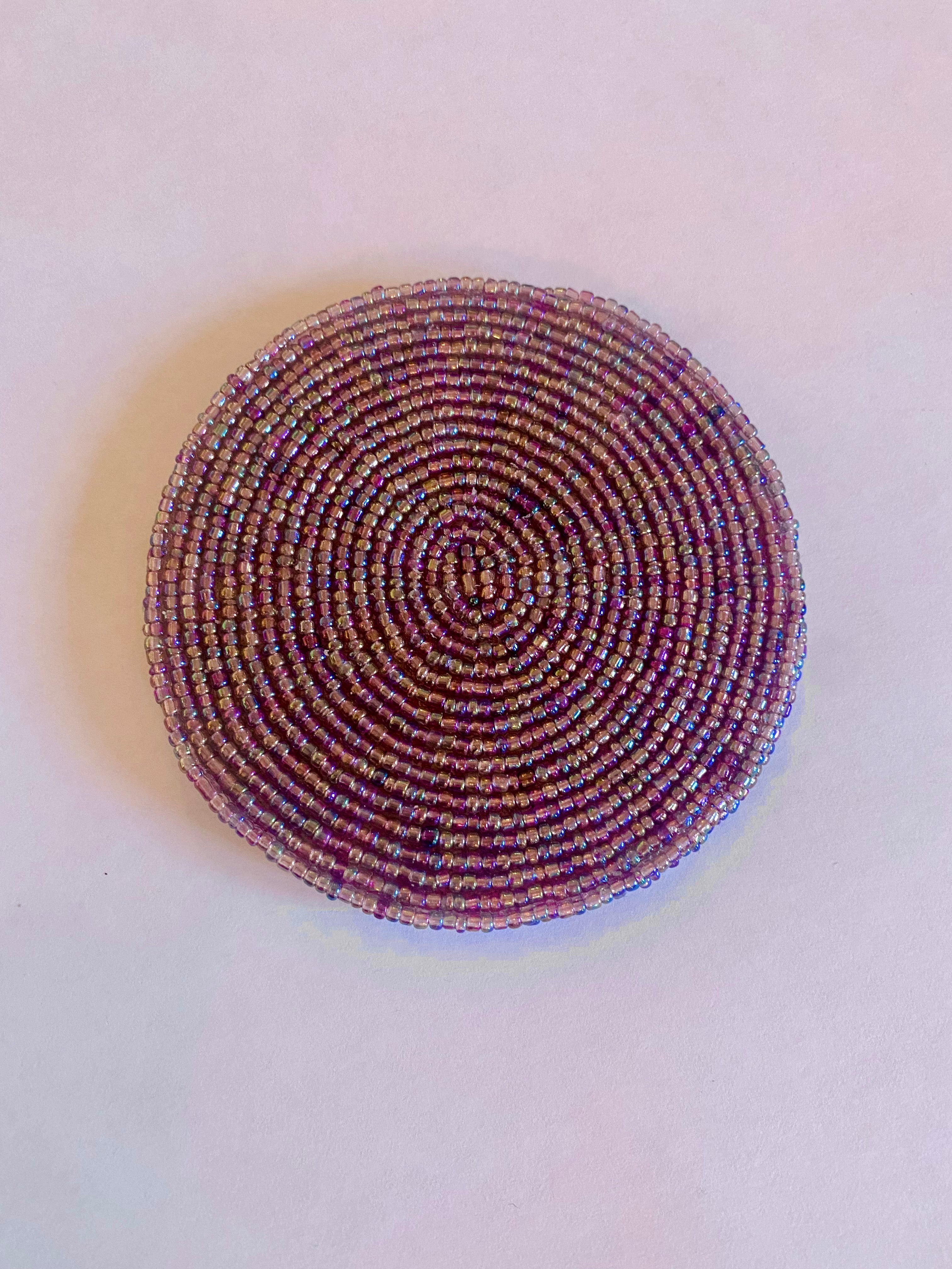 Iridescent Beaded Coasters - Lilac