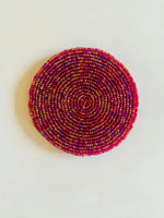 Load image into Gallery viewer, Iridescent Beaded Coasters - Cherry

