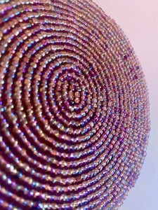 Iridescent Beaded Coasters - Lilac